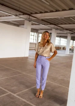 Chemisiers & Blouses-EASY-CLOTHES Blouse Hansa dorée | Blouse dorée élégante | Prêt-à-porter en ligne | Easy Clothes Dorée       