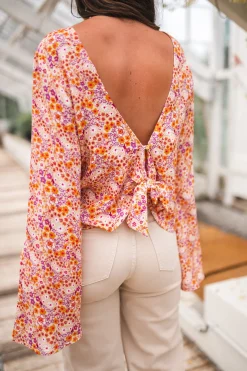 Chemisiers & Blouses-EASY-CLOTHES Blouse Hopi CREATION - orange à motifsEasy Clothes Orange à motifs       