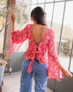 Chemisiers & Blouses-EASY-CLOTHES Blouse Hopi CREATION - rougeEasy Clothes Rouge       