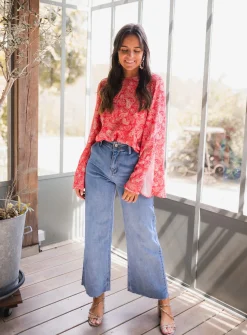 Chemisiers & Blouses-EASY-CLOTHES Blouse Hopi CREATION - rougeEasy Clothes Rouge       