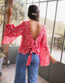 Chemisiers & Blouses-EASY-CLOTHES Blouse Hopi CREATION - rougeEasy Clothes Rouge       