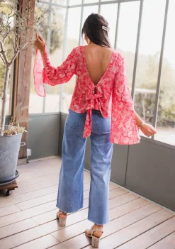 Chemisiers & Blouses-EASY-CLOTHES Blouse Hopi CREATION - rougeEasy Clothes Rouge       