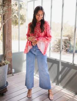 Chemisiers & Blouses-EASY-CLOTHES Blouse Hopi CREATION - rougeEasy Clothes Rouge       