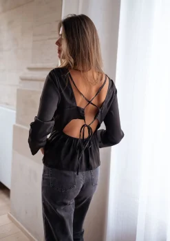 Chemisiers & Blouses-EASY-CLOTHES Blouse Joma - noireEasy Clothes Noire       