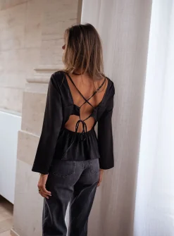 Chemisiers & Blouses-EASY-CLOTHES Blouse Joma - noireEasy Clothes Noire       