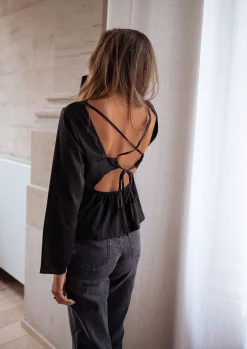 Chemisiers & Blouses-EASY-CLOTHES Blouse Joma - noireEasy Clothes Noire       
