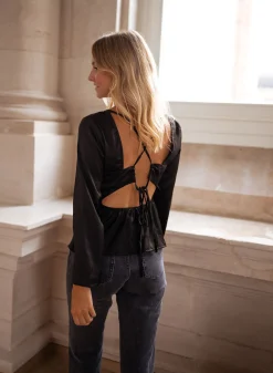 Chemisiers & Blouses-EASY-CLOTHES Blouse Joma - noireEasy Clothes Noire       