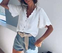 Chemisiers & Blouses-EASY-CLOTHES Blouse Kathy - blancheEasy Clothes Blanche       