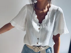 Chemisiers & Blouses-EASY-CLOTHES Blouse Kathy - blancheEasy Clothes Blanche       