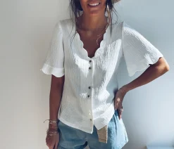 Chemisiers & Blouses-EASY-CLOTHES Blouse Kathy - blancheEasy Clothes Blanche       