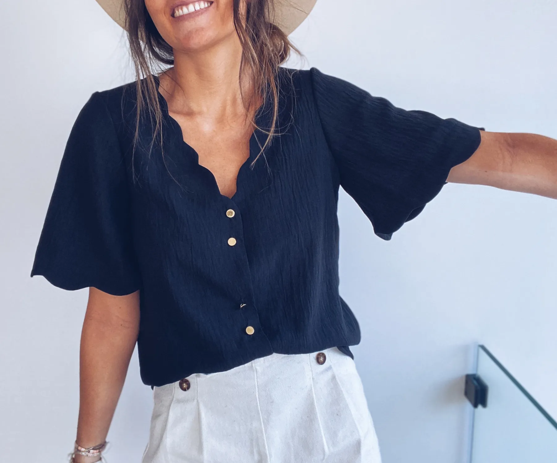 Chemisiers & Blouses-EASY-CLOTHES Blouse Kathy - noireEasy Clothes Noire