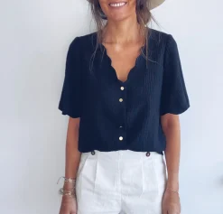 Chemisiers & Blouses-EASY-CLOTHES Blouse Kathy - noireEasy Clothes Noire