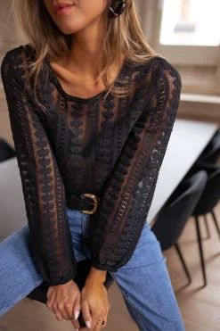 Chemisiers & Blouses-EASY-CLOTHES Blouse Laslo - noireEasy Clothes Noire       