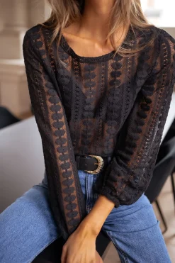 Chemisiers & Blouses-EASY-CLOTHES Blouse Laslo - noireEasy Clothes Noire