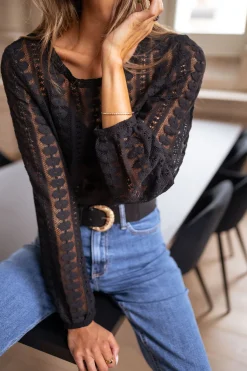 Chemisiers & Blouses-EASY-CLOTHES Blouse Laslo - noireEasy Clothes Noire