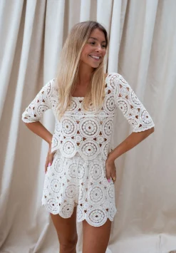 Chemisiers & Blouses-EASY-CLOTHES Blouse Linda - écrue en crochetEasy Clothes Écrue en crochet       