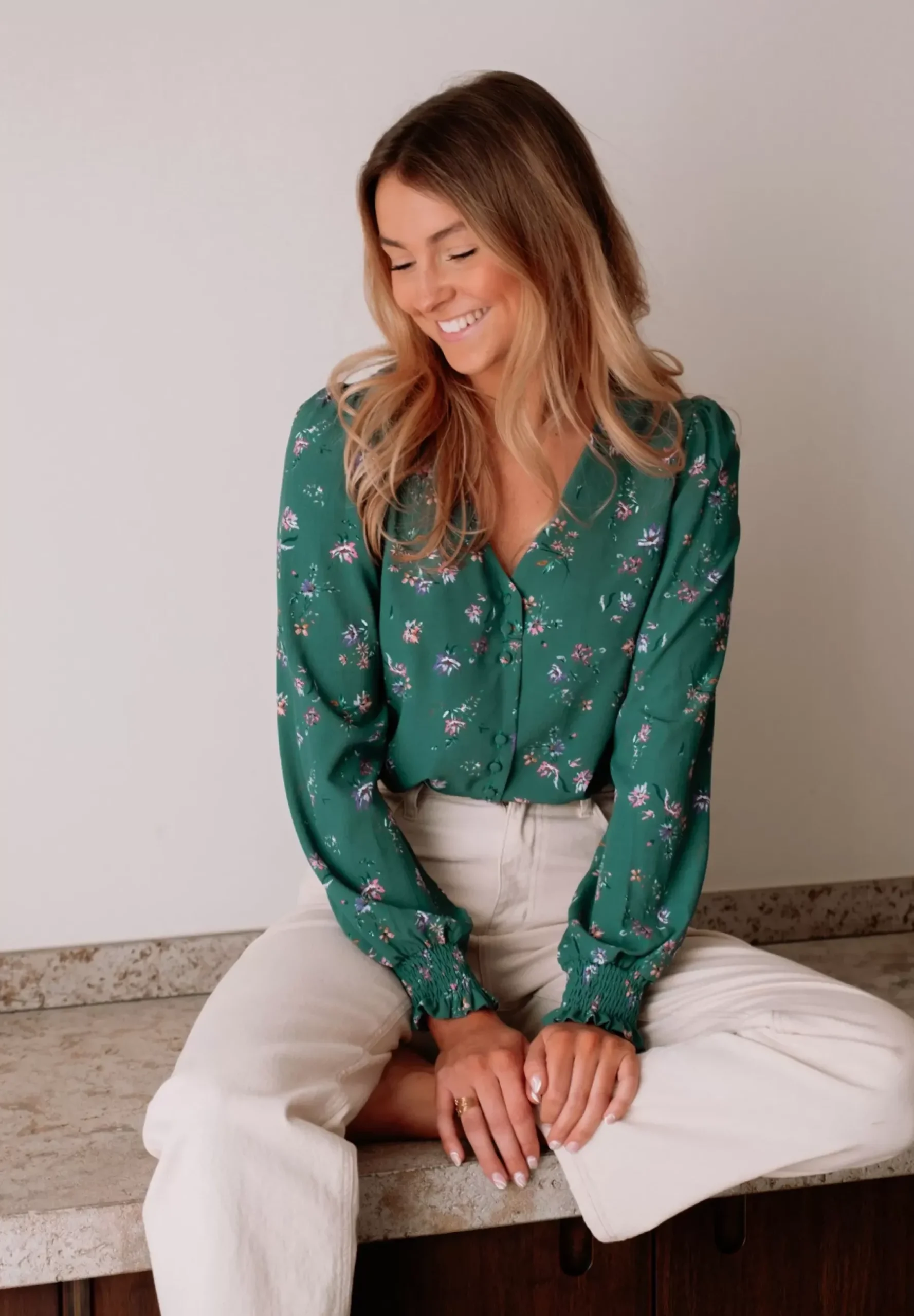 Chemisiers & Blouses-EASY-CLOTHES Blouse Mariata - verteEasy Clothes Verte