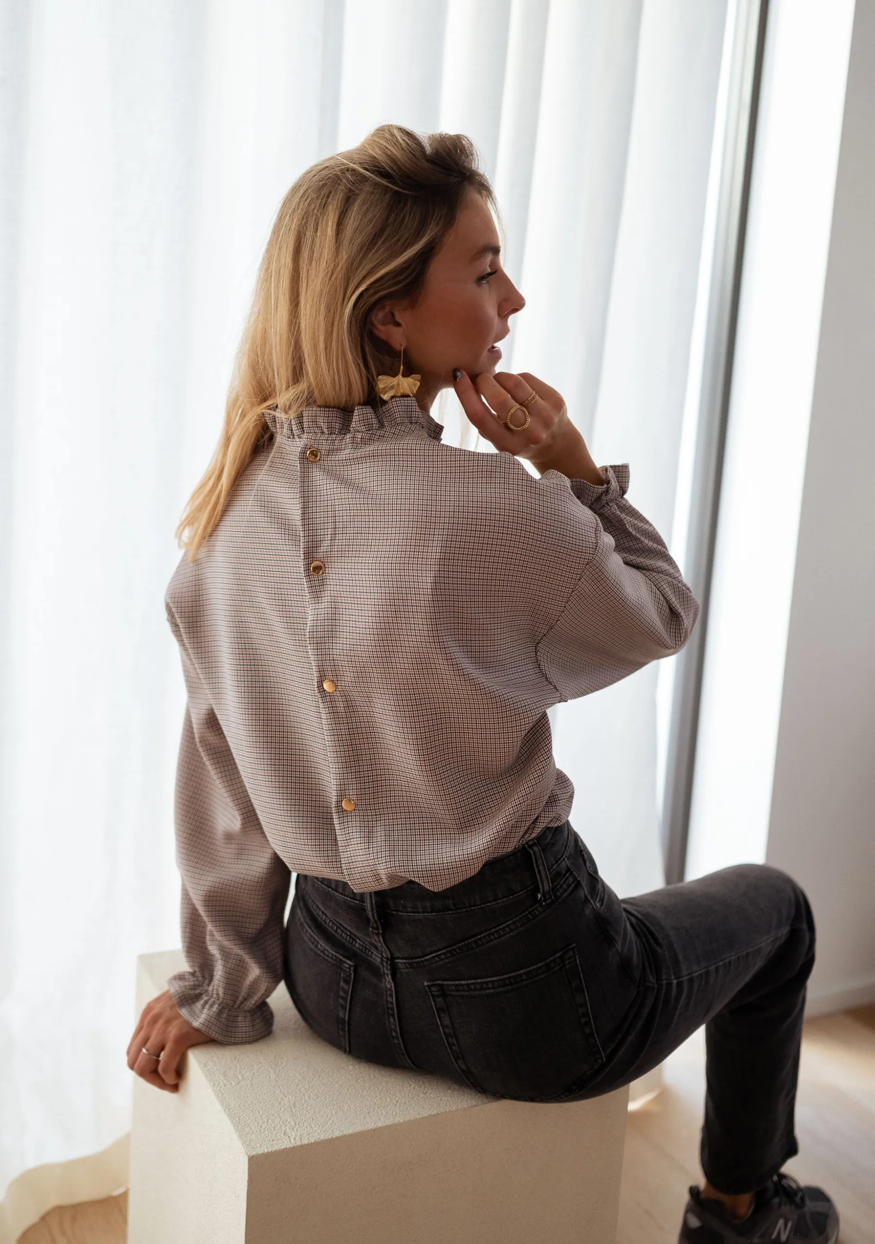 Chemisiers & Blouses-EASY-CLOTHES Blouse Maryse - à carreauxEasy Clothes À carreaux