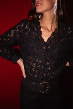 Chemisiers & Blouses-EASY-CLOTHES Blouse Morgane - noireEasy Clothes Noire       