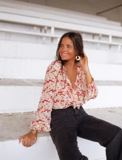 Chemisiers & Blouses-EASY-CLOTHES Blouse Olympe - à fleursEasy Clothes À fleurs