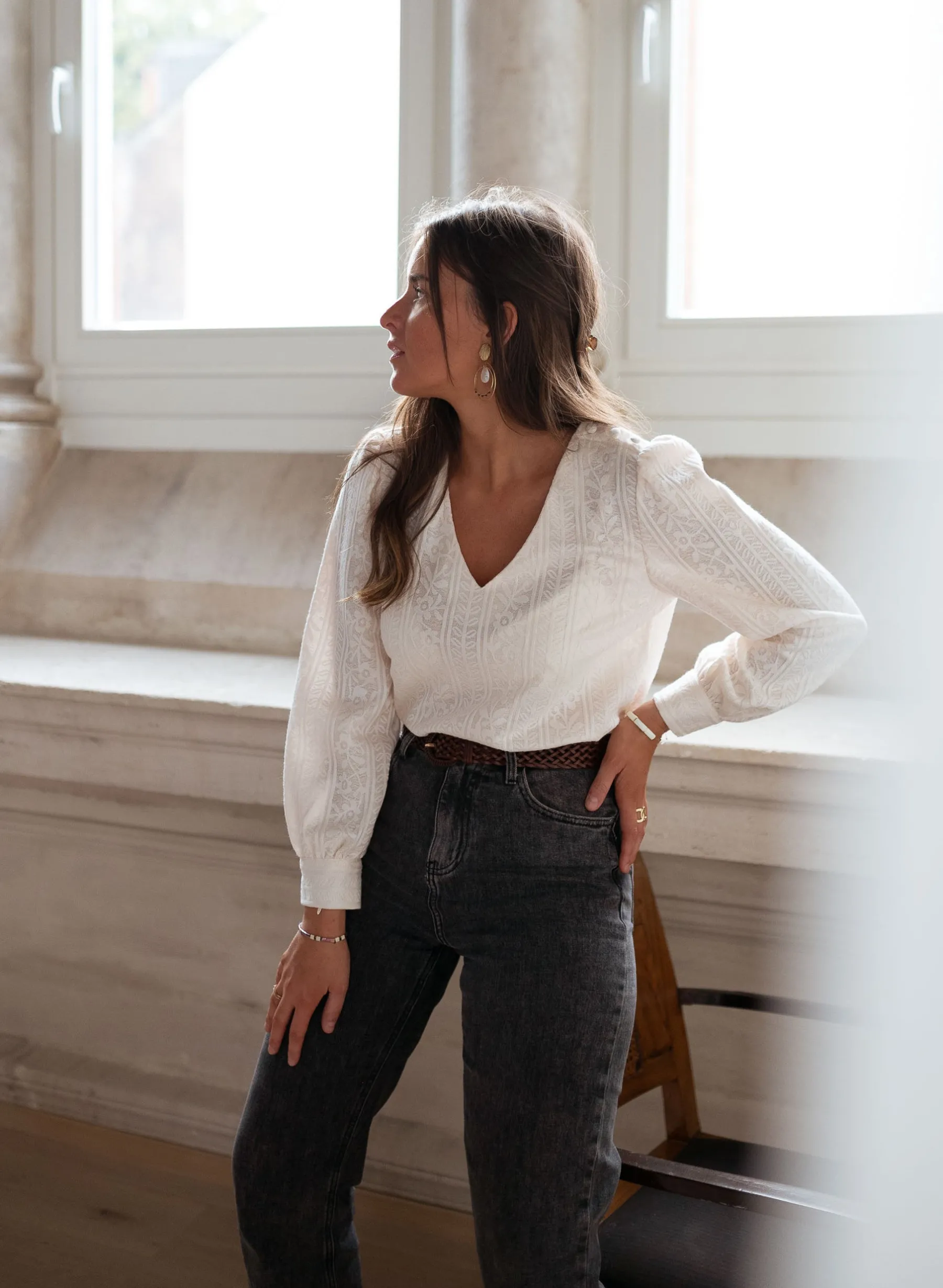 Chemisiers & Blouses-EASY-CLOTHES Blouse Otis - écrueEasy Clothes Écrue
