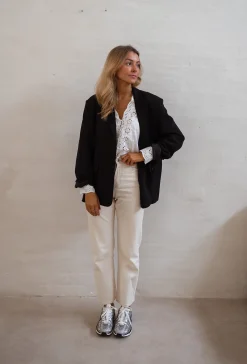 Chemisiers & Blouses-EASY-CLOTHES Blouse Ruby - Écrue à Broderie - IntemporelEasy Clothes Écrue à broderie