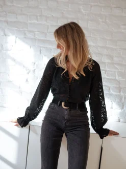 Chemisiers & Blouses-EASY-CLOTHES Blouse Salima - noireEasy Clothes Noire       