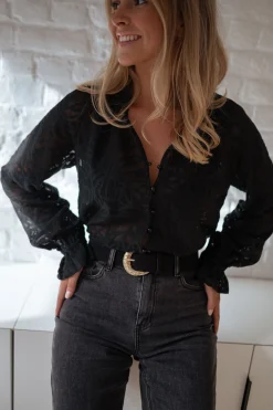Chemisiers & Blouses-EASY-CLOTHES Blouse Salima - noireEasy Clothes Noire       