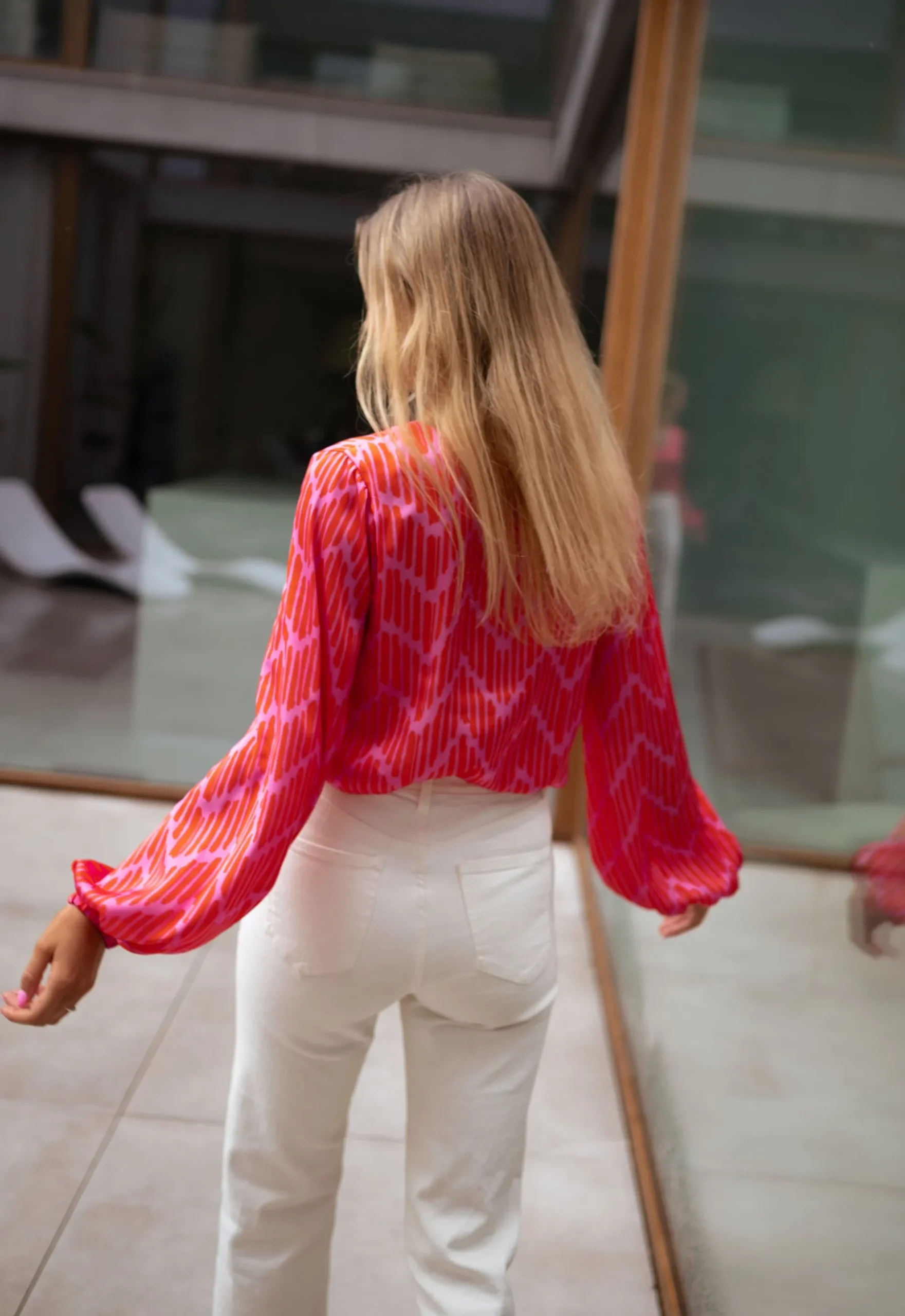 Chemisiers & Blouses-EASY-CLOTHES Blouse Suzy CREATION - rouge et mauveEasy Clothes Rouge et mauve