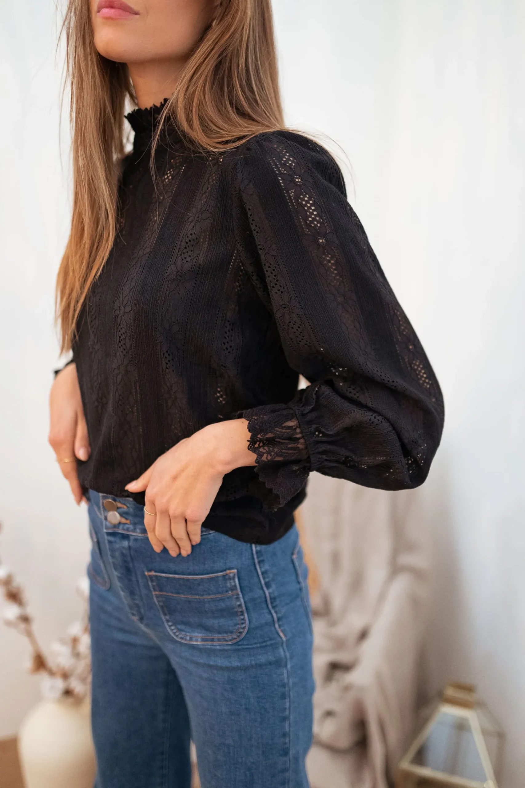 Chemisiers & Blouses-EASY-CLOTHES Blouse Terry - noireEasy Clothes Noire