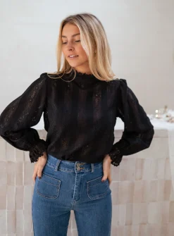 Chemisiers & Blouses-EASY-CLOTHES Blouse Terry - noireEasy Clothes Noire