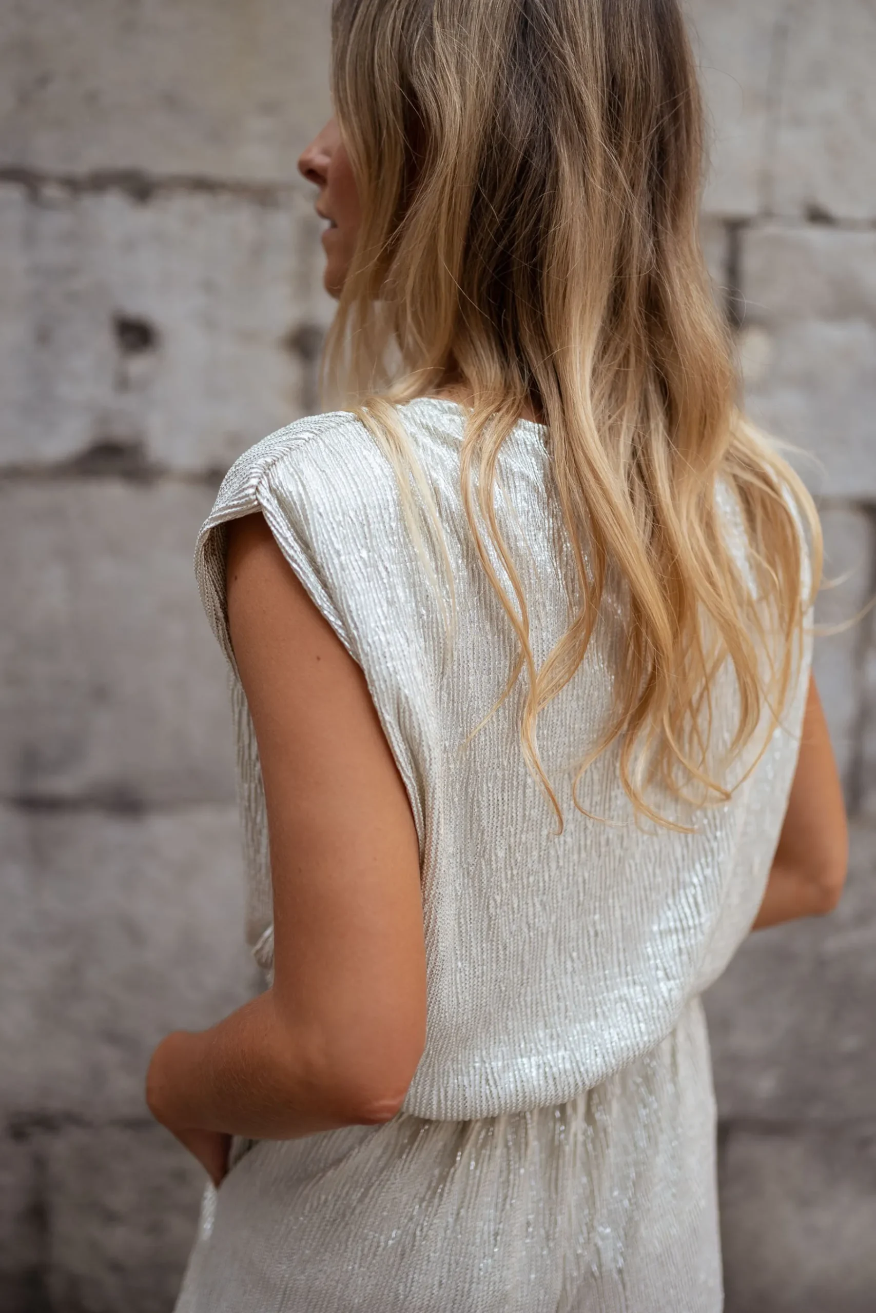 Chemisiers & Blouses-EASY-CLOTHES Blouse Thelma - argentéeEasy Clothes Argentée