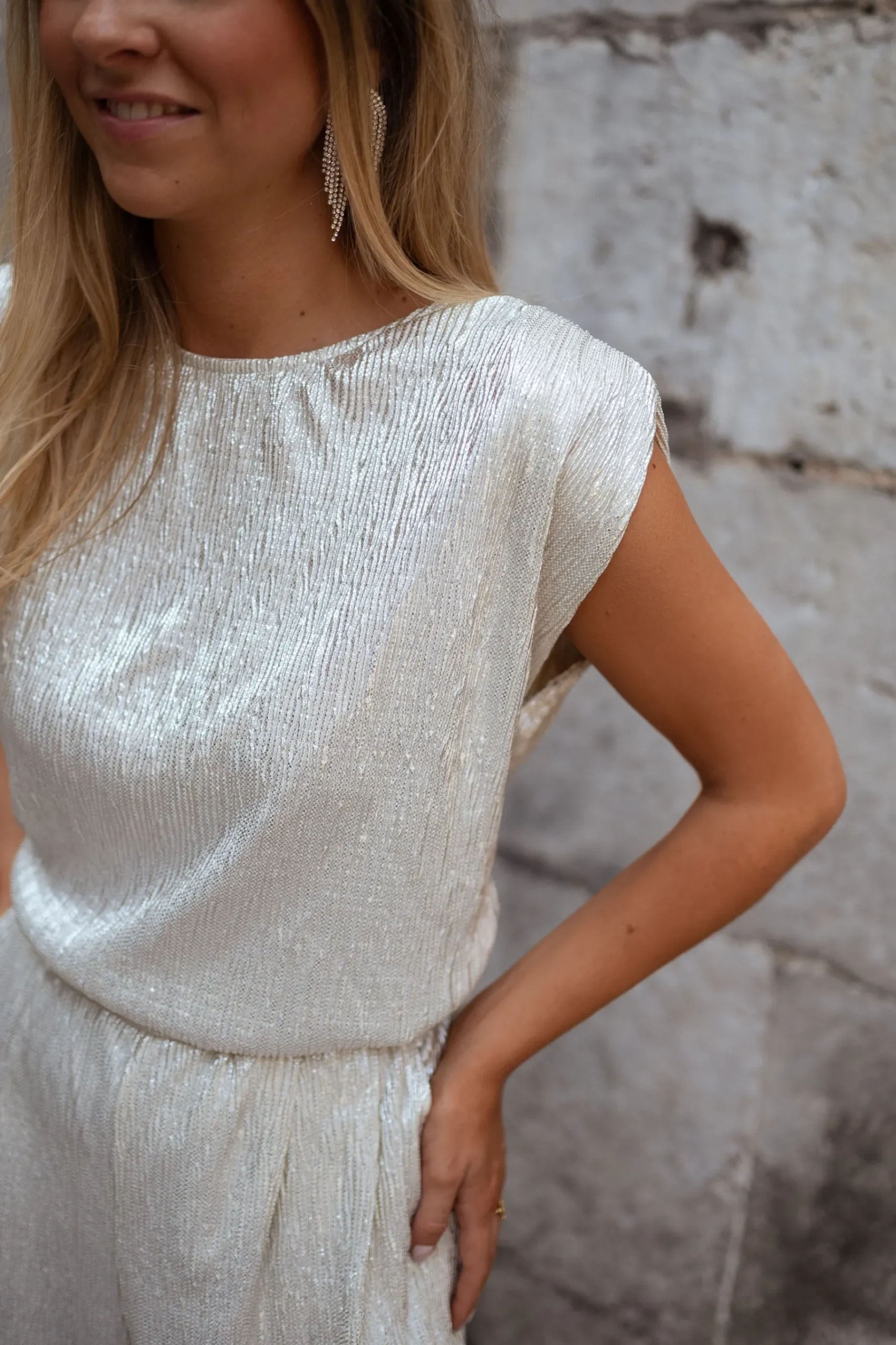 Chemisiers & Blouses-EASY-CLOTHES Blouse Thelma - argentéeEasy Clothes Argentée