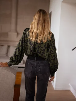 Chemisiers & Blouses-EASY-CLOTHES Blouse Triade - léopard kakiEasy Clothes Léopard kaki       