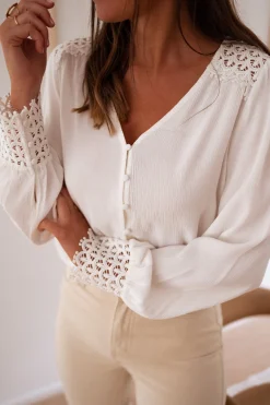 Chemisiers & Blouses-EASY-CLOTHES Blouse Yena - blancheEasy Clothes Blanche       