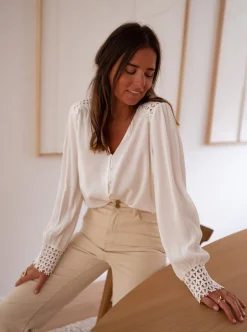 Chemisiers & Blouses-EASY-CLOTHES Blouse Yena - blancheEasy Clothes Blanche       