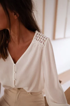 Chemisiers & Blouses-EASY-CLOTHES Blouse Yena - blancheEasy Clothes Blanche       