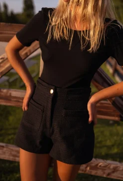 Body & Lingerie-EASY-CLOTHES Body Klaus Noir - Col Rond - Décolleté BrodéEasy Clothes Noir
