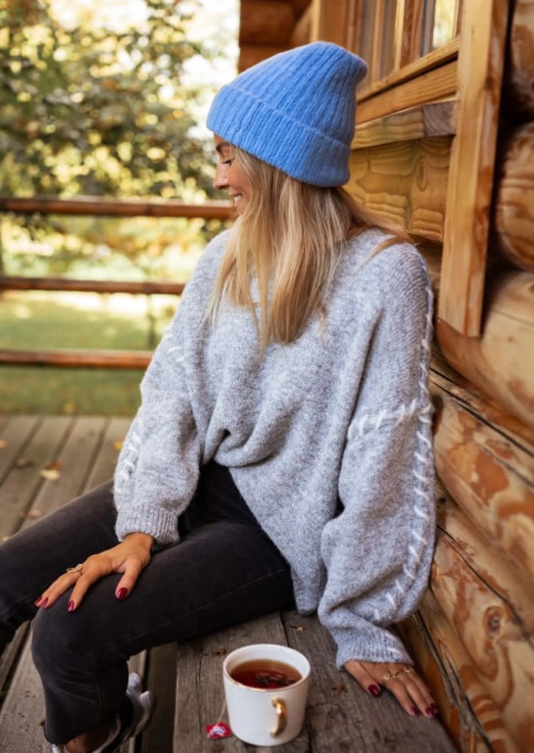 Bonnets & Gants-EASY-CLOTHES Bonnet Sama - Bleu - En Maille & DouxEasy Clothes Bleu