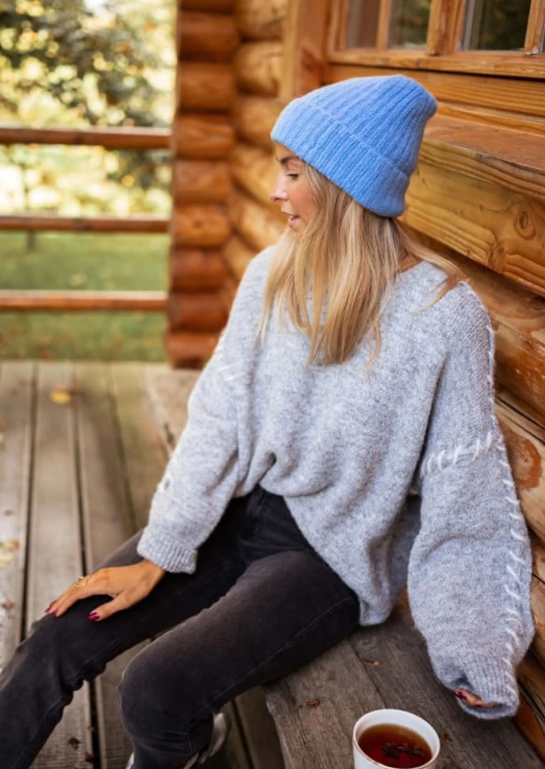 Bonnets & Gants-EASY-CLOTHES Bonnet Sama - Bleu - En Maille & DouxEasy Clothes Bleu