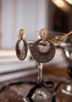 Boucles d'oreilles-EASY-CLOTHES Boucles d'Oreilles - Louba - Dorées & NoiresEasy Clothes Dorées et noires       