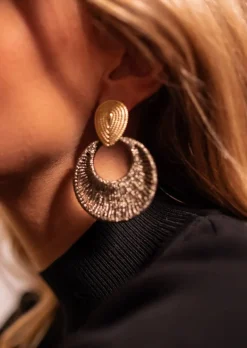 Boucles d'oreilles-EASY-CLOTHES Boucles d'Oreilles - Louba - Dorées & NoiresEasy Clothes Dorées et noires       