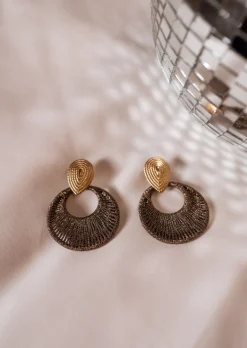 Boucles d'oreilles-EASY-CLOTHES Boucles d'Oreilles - Louba - Dorées & NoiresEasy Clothes Dorées et noires       