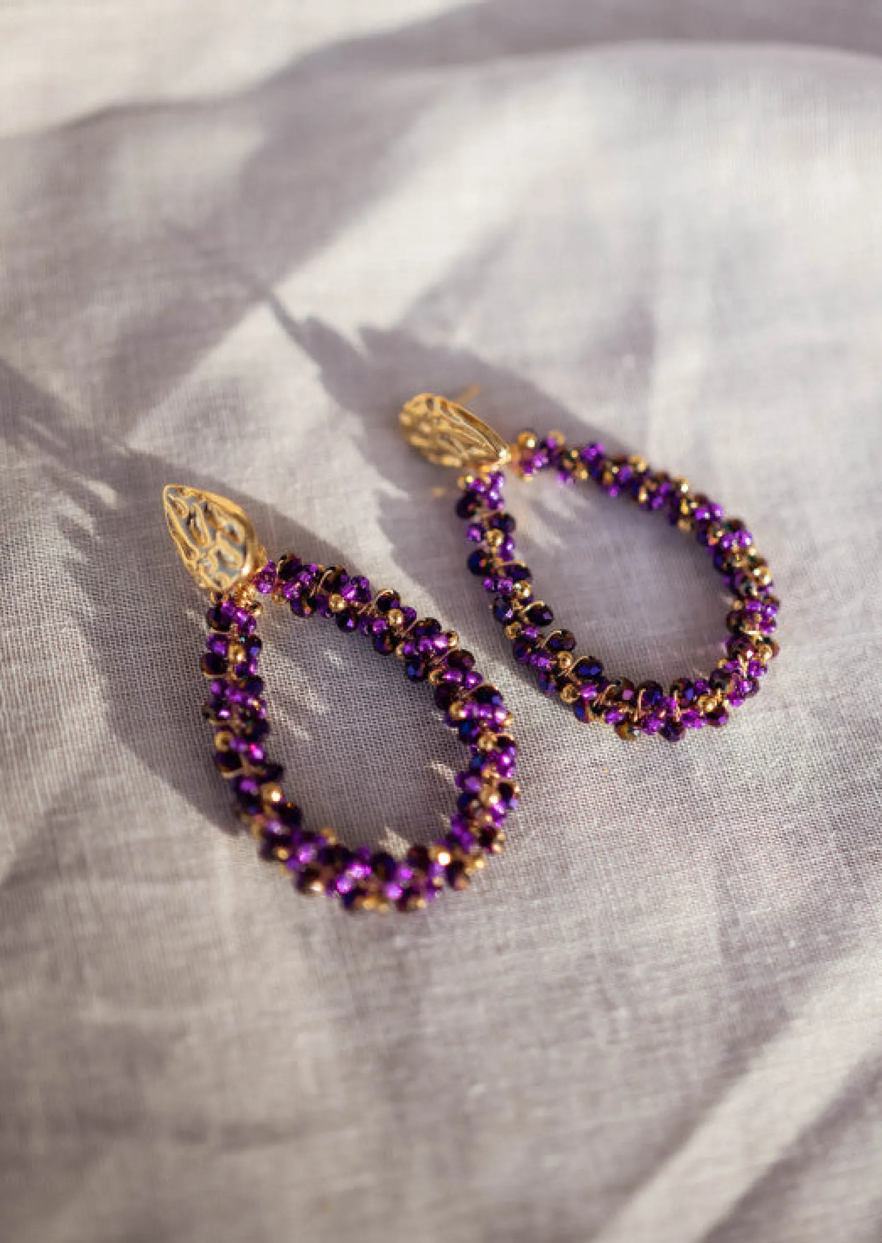 Boucles d'oreilles-EASY-CLOTHES Boucles d’Oreilles - Moreno - Perles MauvesEasy Clothes Mauves