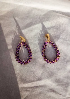 Boucles d'oreilles-EASY-CLOTHES Boucles d’Oreilles - Moreno - Perles MauvesEasy Clothes Mauves