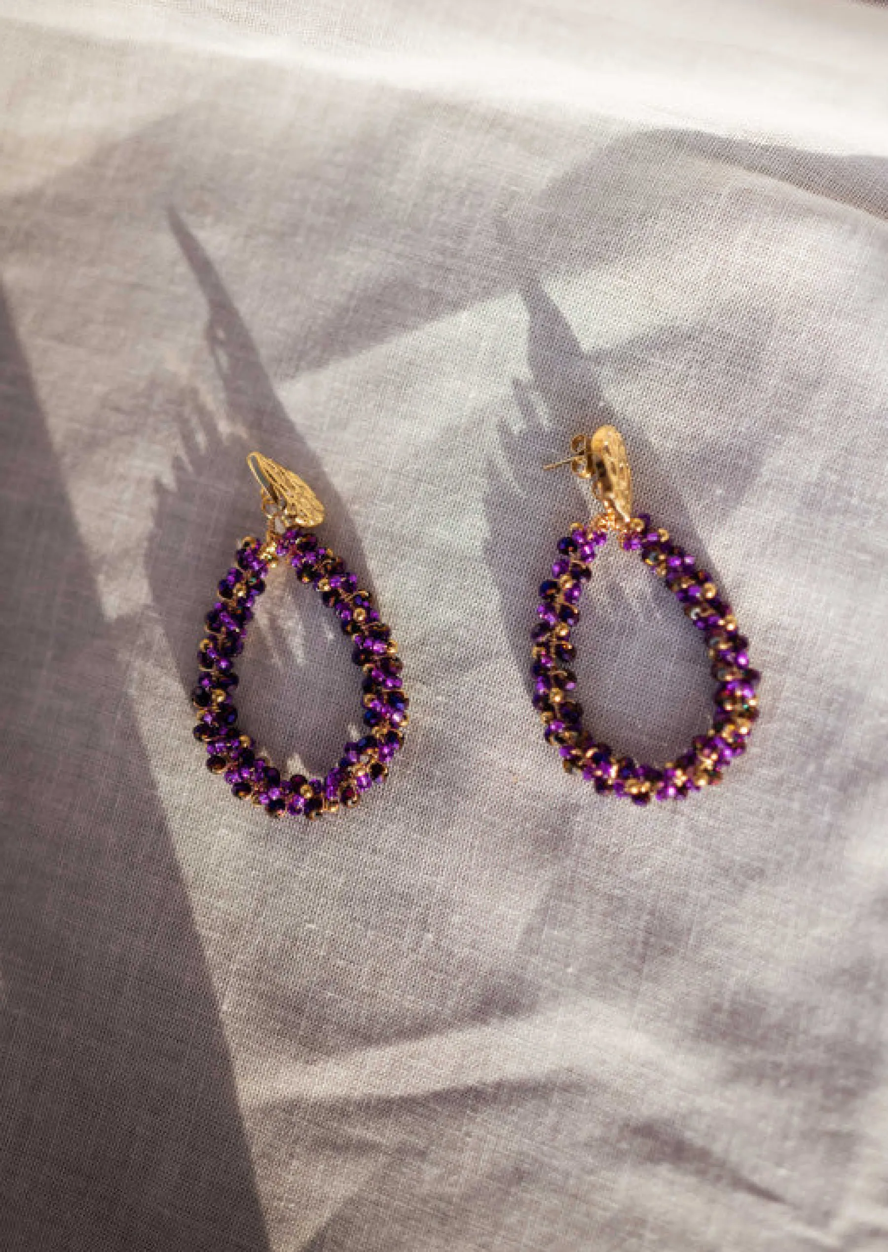 Boucles d'oreilles-EASY-CLOTHES Boucles d’Oreilles - Moreno - Perles MauvesEasy Clothes Mauves