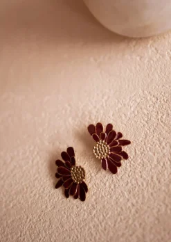 Boucles d'oreilles-EASY-CLOTHES Boucles d’Oreilles - Nalie - Dorées & BordeauxEasy Clothes Dorées
