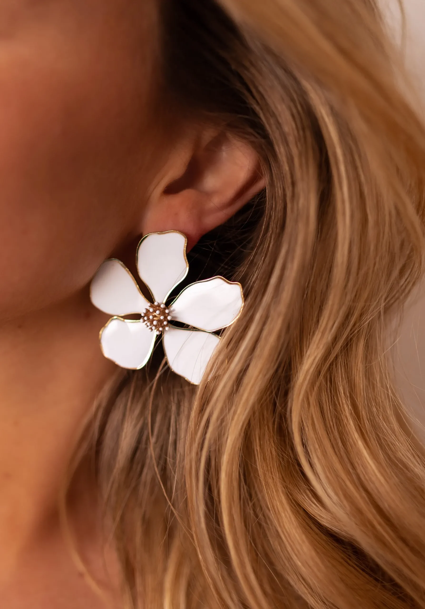 Boucles d'oreilles-EASY-CLOTHES Boucles d’Oreilles - Tyana - Fleurs BordeauxEasy Clothes Dorées