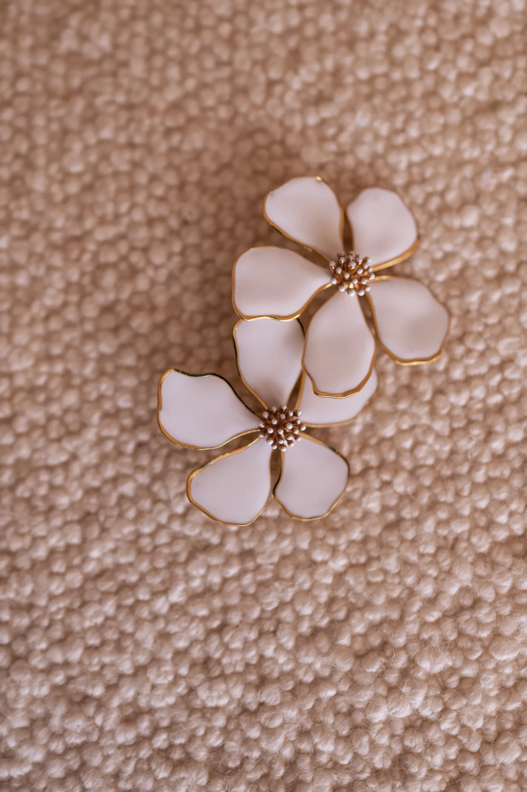 Boucles d'oreilles-EASY-CLOTHES Boucles d’Oreilles - Tyana - Fleurs BordeauxEasy Clothes Dorées