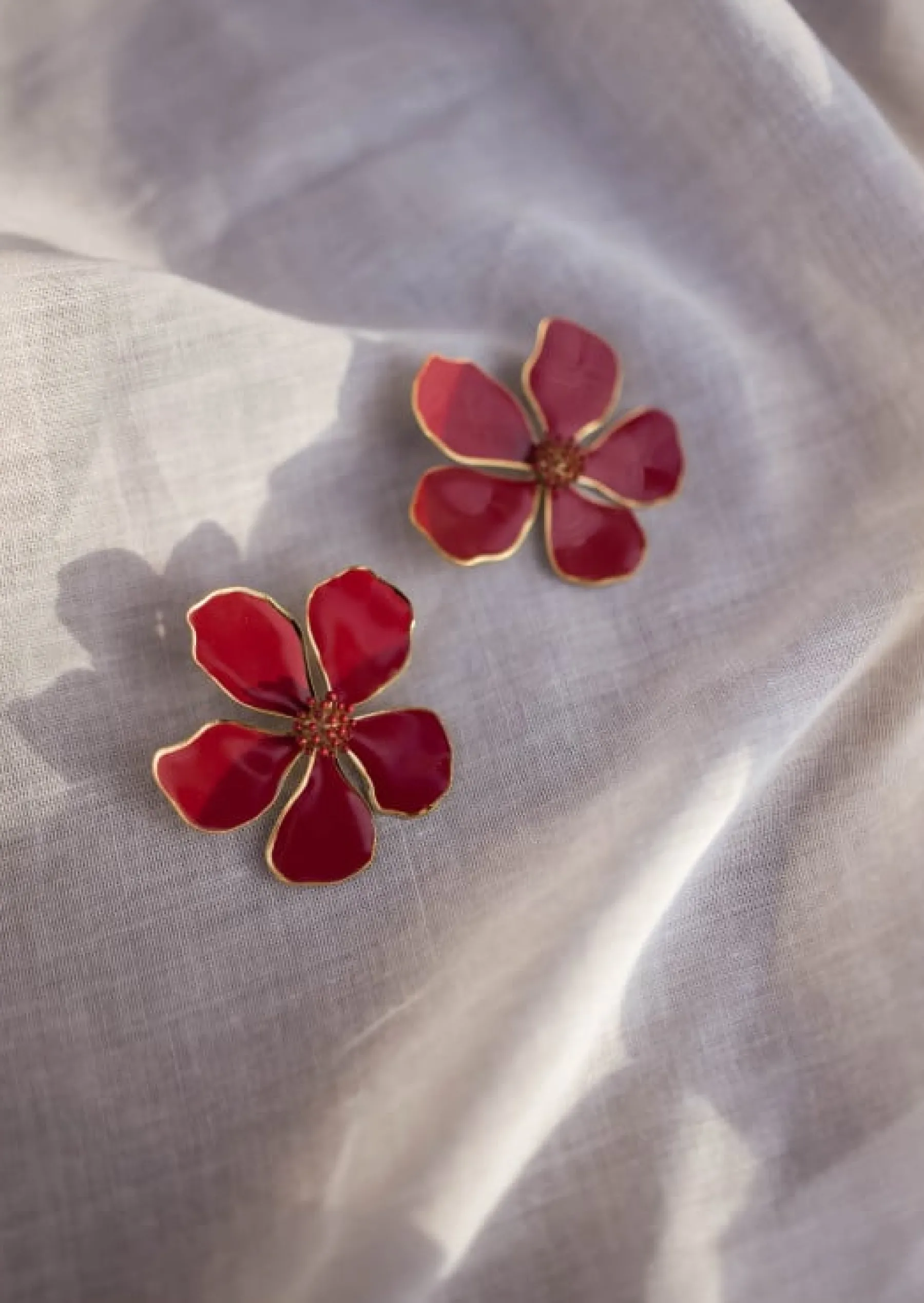 Boucles d'oreilles-EASY-CLOTHES Boucles d’Oreilles - Tyana - Fleurs BordeauxEasy Clothes Bordeaux